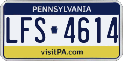 PA license plate LFS4614