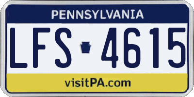 PA license plate LFS4615