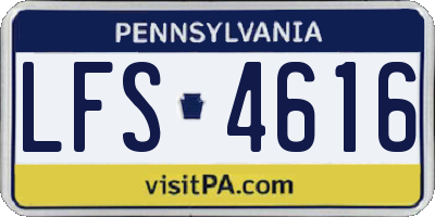 PA license plate LFS4616
