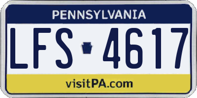 PA license plate LFS4617