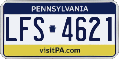 PA license plate LFS4621