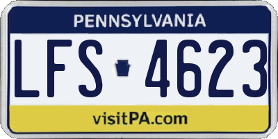 PA license plate LFS4623