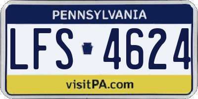 PA license plate LFS4624