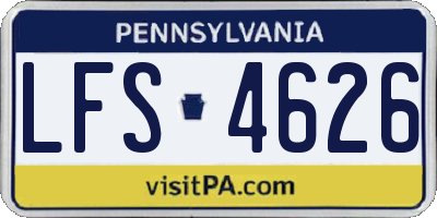 PA license plate LFS4626