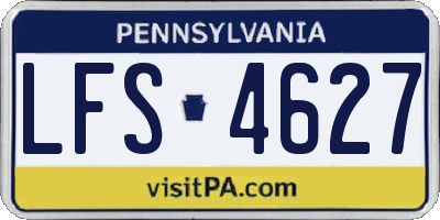 PA license plate LFS4627