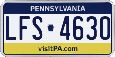 PA license plate LFS4630