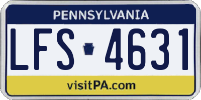 PA license plate LFS4631