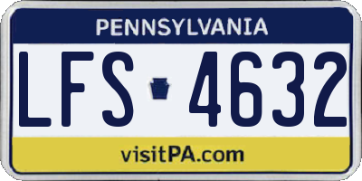 PA license plate LFS4632