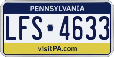 PA license plate LFS4633