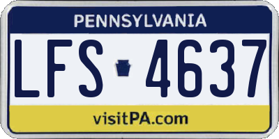 PA license plate LFS4637