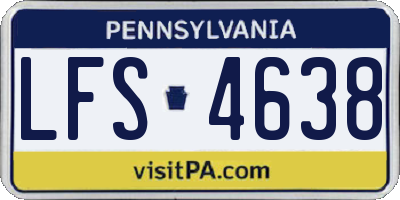 PA license plate LFS4638