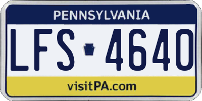 PA license plate LFS4640