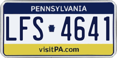 PA license plate LFS4641