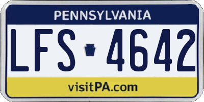 PA license plate LFS4642
