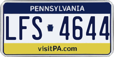 PA license plate LFS4644