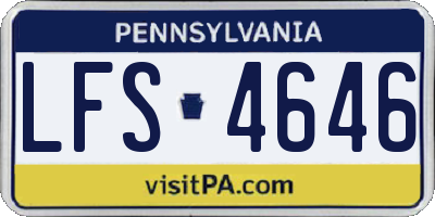 PA license plate LFS4646