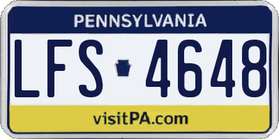 PA license plate LFS4648