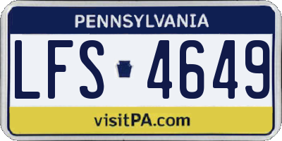 PA license plate LFS4649