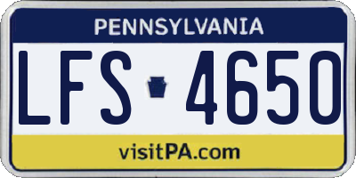 PA license plate LFS4650