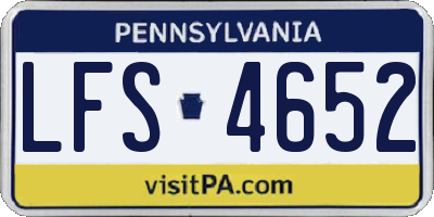 PA license plate LFS4652