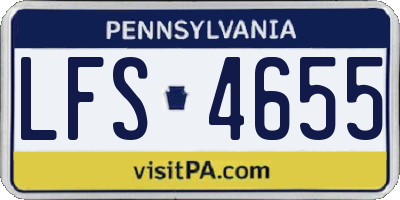 PA license plate LFS4655