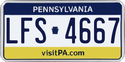 PA license plate LFS4667