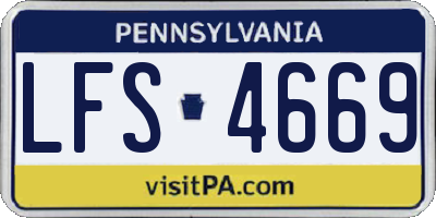 PA license plate LFS4669