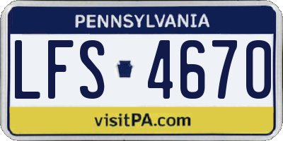 PA license plate LFS4670