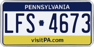 PA license plate LFS4673