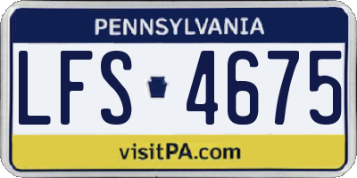 PA license plate LFS4675
