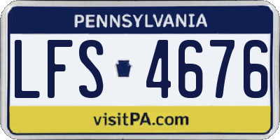 PA license plate LFS4676