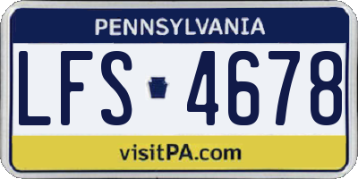 PA license plate LFS4678
