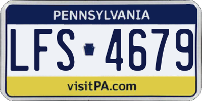 PA license plate LFS4679