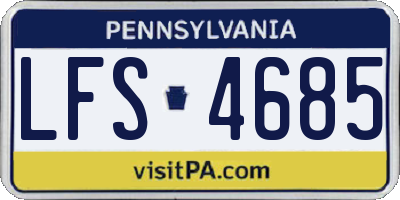 PA license plate LFS4685