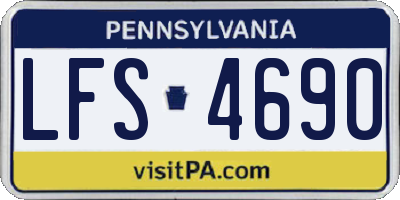 PA license plate LFS4690