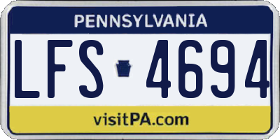 PA license plate LFS4694