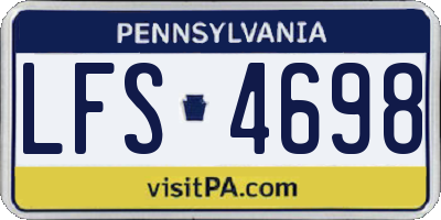 PA license plate LFS4698