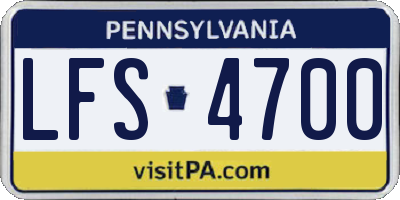 PA license plate LFS4700