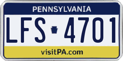 PA license plate LFS4701