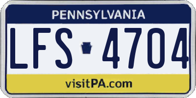 PA license plate LFS4704