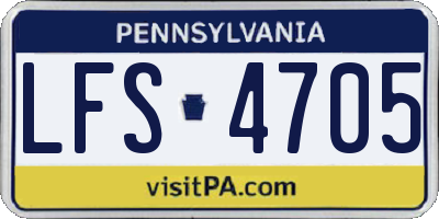 PA license plate LFS4705