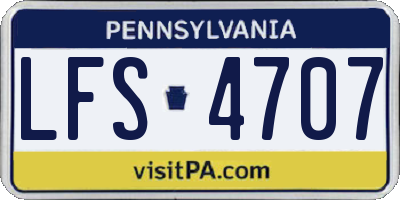 PA license plate LFS4707