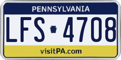 PA license plate LFS4708