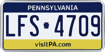 PA license plate LFS4709