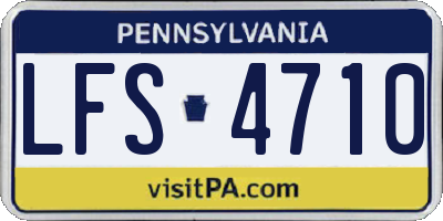 PA license plate LFS4710