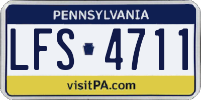 PA license plate LFS4711