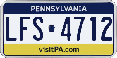 PA license plate LFS4712