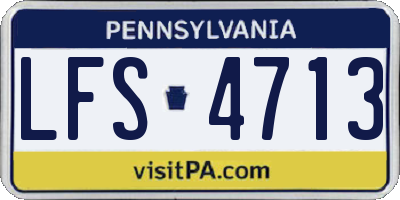 PA license plate LFS4713