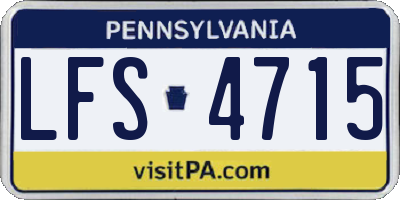 PA license plate LFS4715