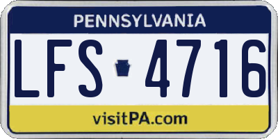 PA license plate LFS4716